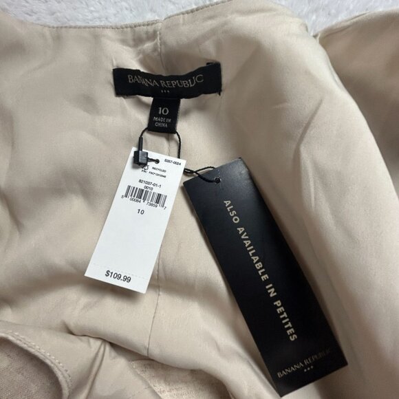 Banana Republic Womens Linen Blend Wide-Leg Sleeveless Jumpsuit 10 Beige New - Picture 3 of 13